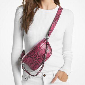 Michael Kors Slater Sling Pack – Snake Embossed Leather - Excellent Condition